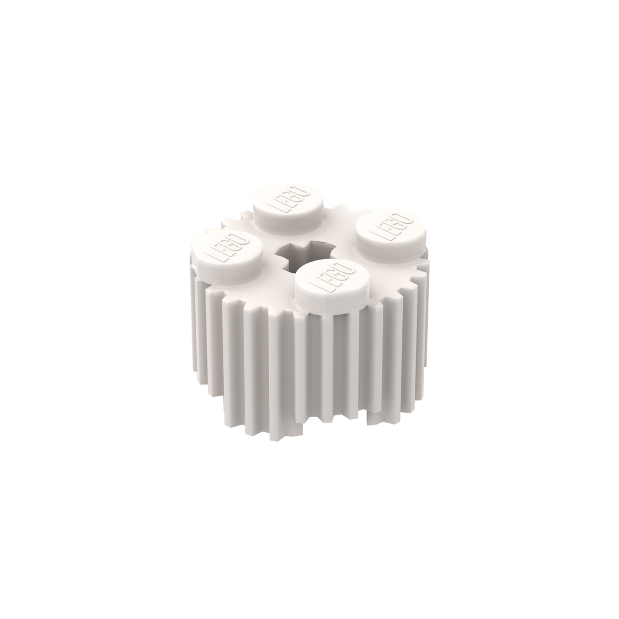 LEGO® 92947 Baustein 2x2, rund, mit Achsloch und Gitter / geriffeltem Profil