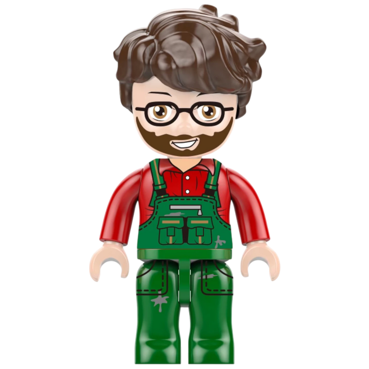 Kiddicraft KC1113 - Roter Trecker mit Walze und Mähbalken