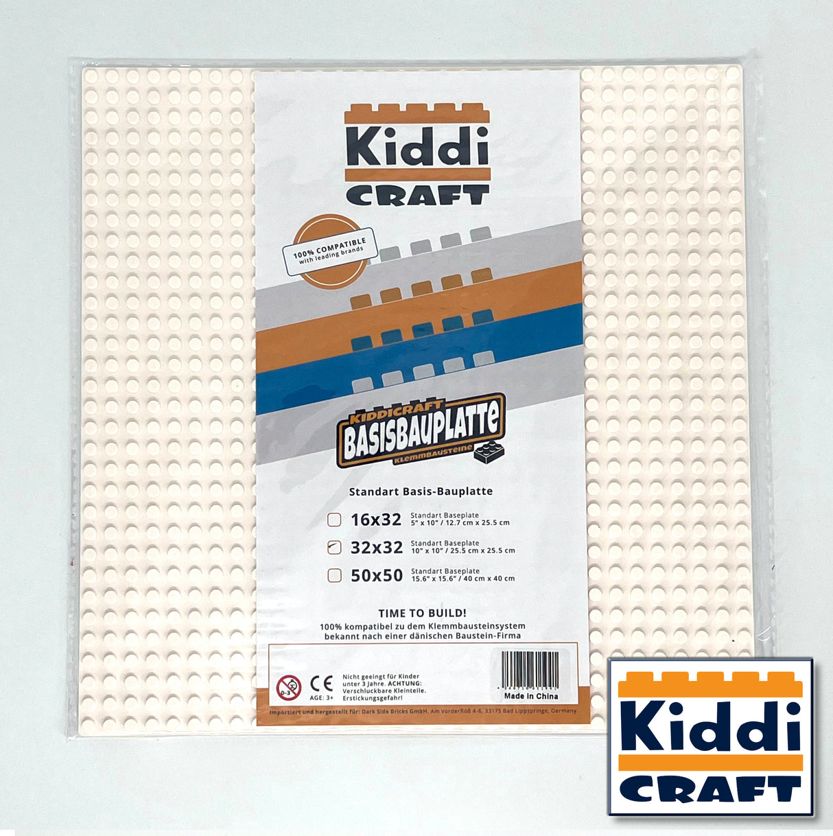 Kiddicraft KC32 - Baseplate 32 x 32 Noppen (25,5 x 25,5cm)