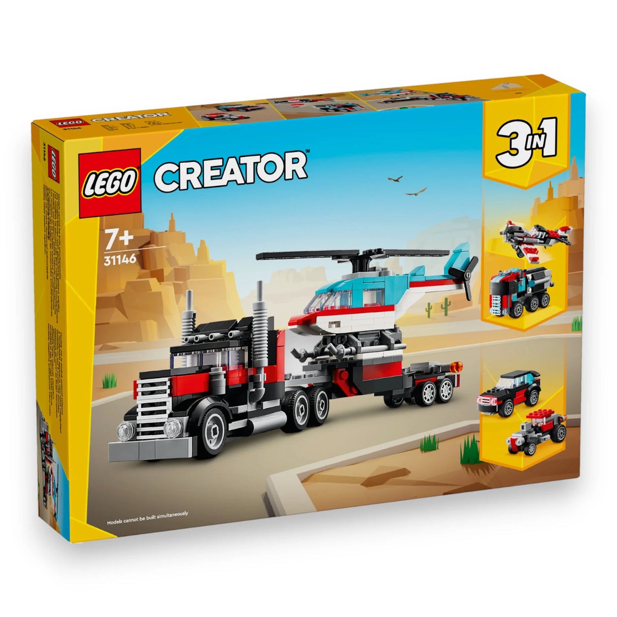 LEGO® CREATOR 31146 3-in-1 Tieflader mit Hubschrauber