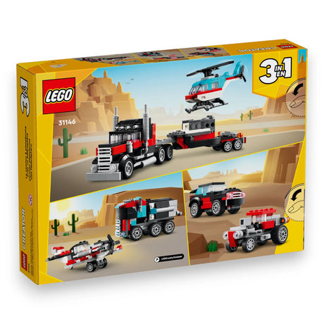 LEGO® CREATOR 31146 3-in-1 Tieflader mit Hubschrauber