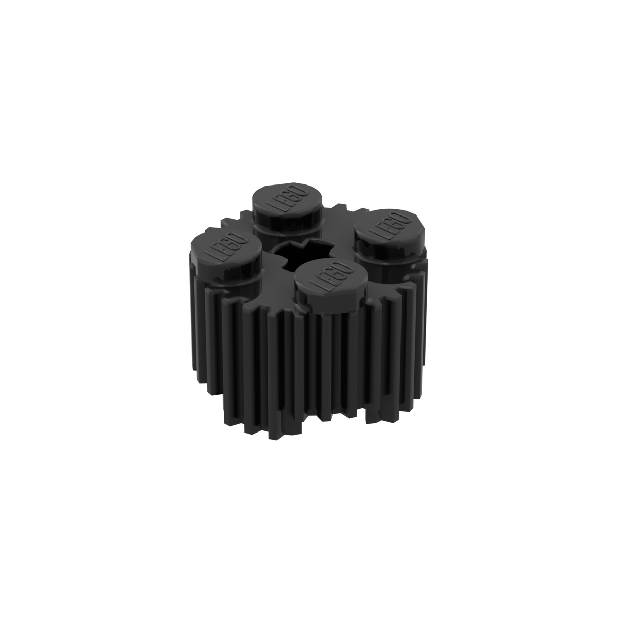 LEGO® 92947 Baustein 2x2, rund, mit Achsloch und Gitter / geriffeltem Profil