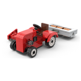 Kiddicraft KC1113 - Roter Trecker mit Walze und Mähbalken
