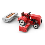 Kiddicraft KC1113 - Roter Trecker mit Walze und Mähbalken