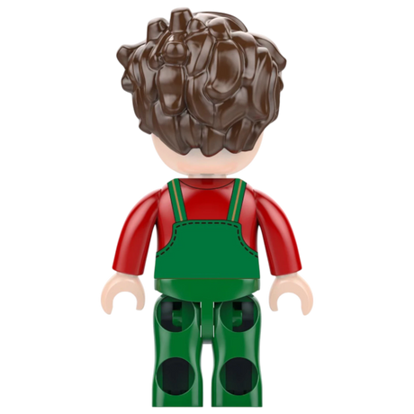 Kiddicraft KC1113 - Roter Trecker mit Walze und Mähbalken
