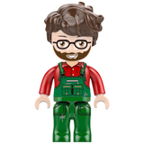Kiddicraft KC1113 - Roter Trecker mit Walze und Mähbalken